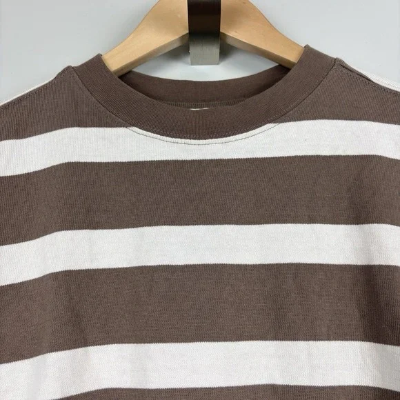 AYR The Early Mornings Striped Top Womens M Brown Ivory - Picture 4 of 12